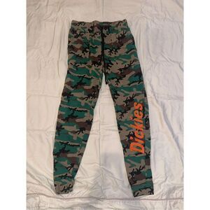 Size S army green camo dickies sweats with orange letters